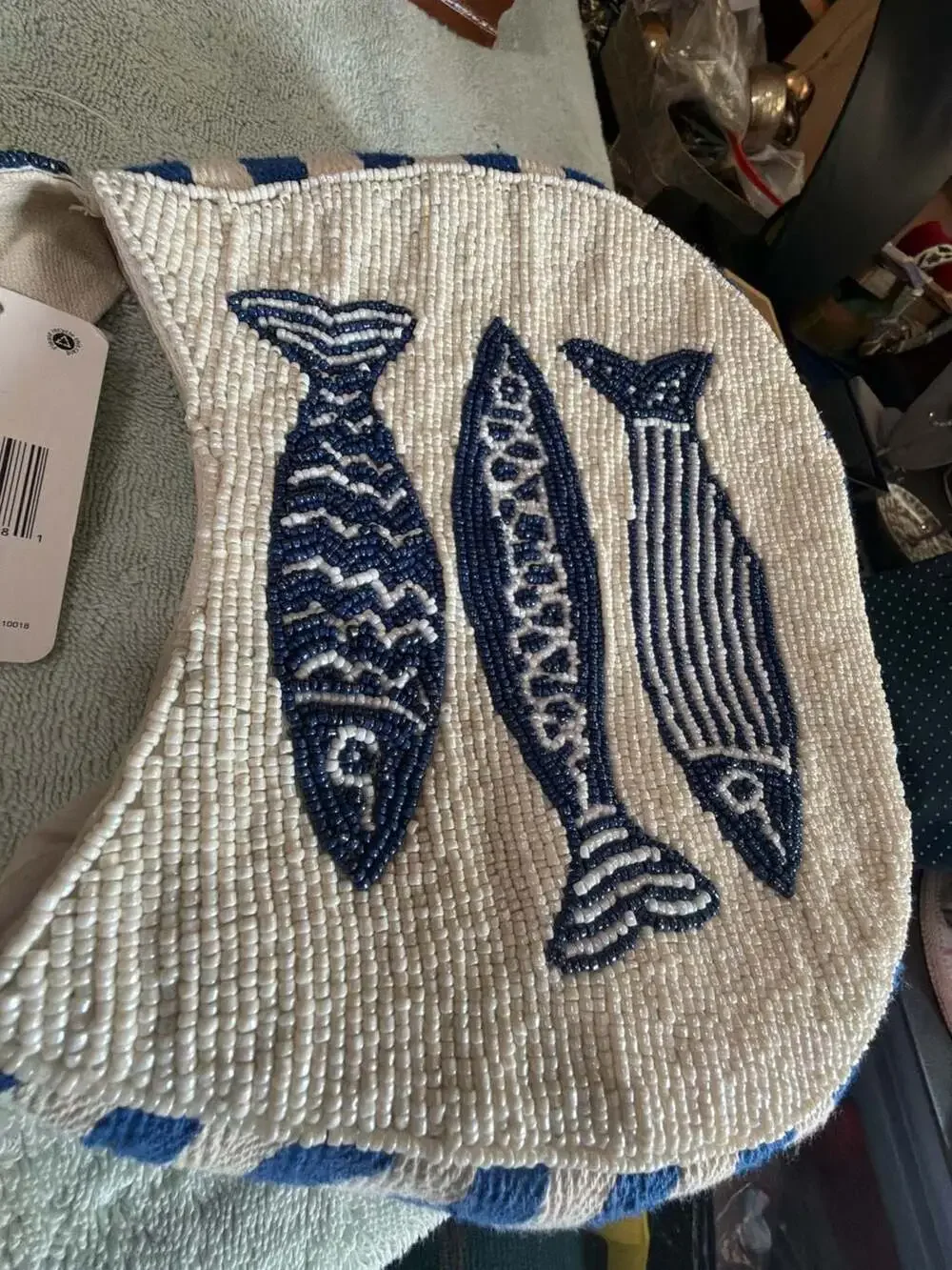 NWT Lulus Elba beaded sardine motif Bag